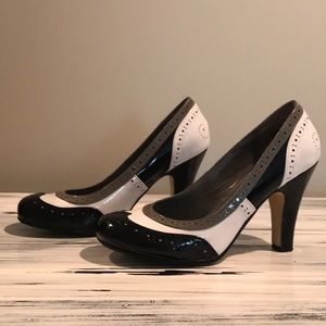 Doll house black and white heels